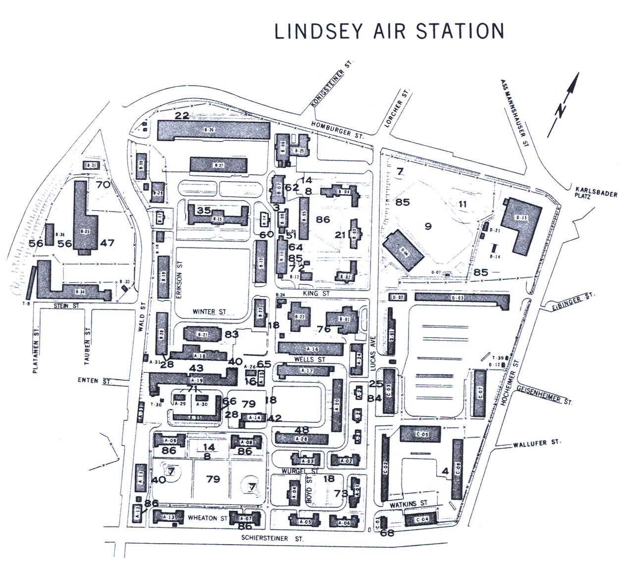 USAREUR Installation Maps Lindsey AS Late 1970s